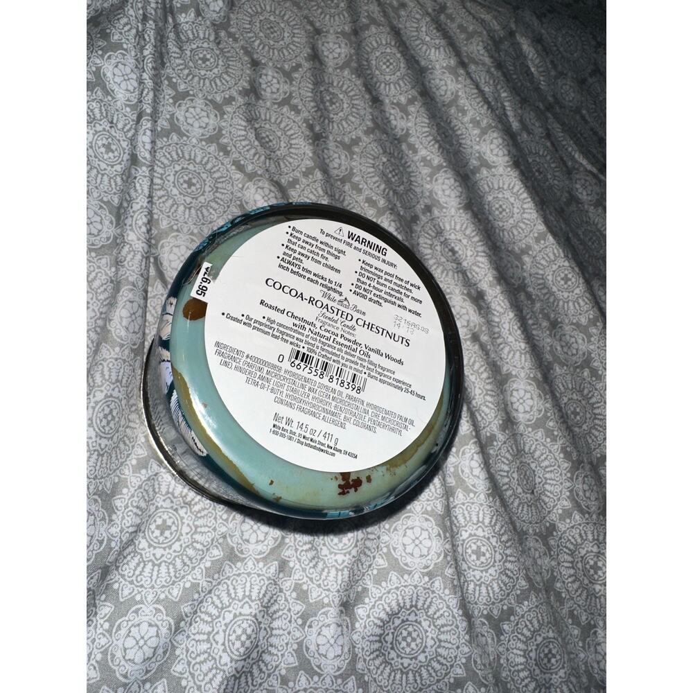 White Barn Cocoa-Roasted Chestnuts 14.5 oz 3-Wick Candle - Picture 3 of 3